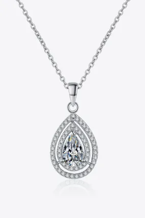 1 Ct Moissanite Teardrop Pendant Necklace