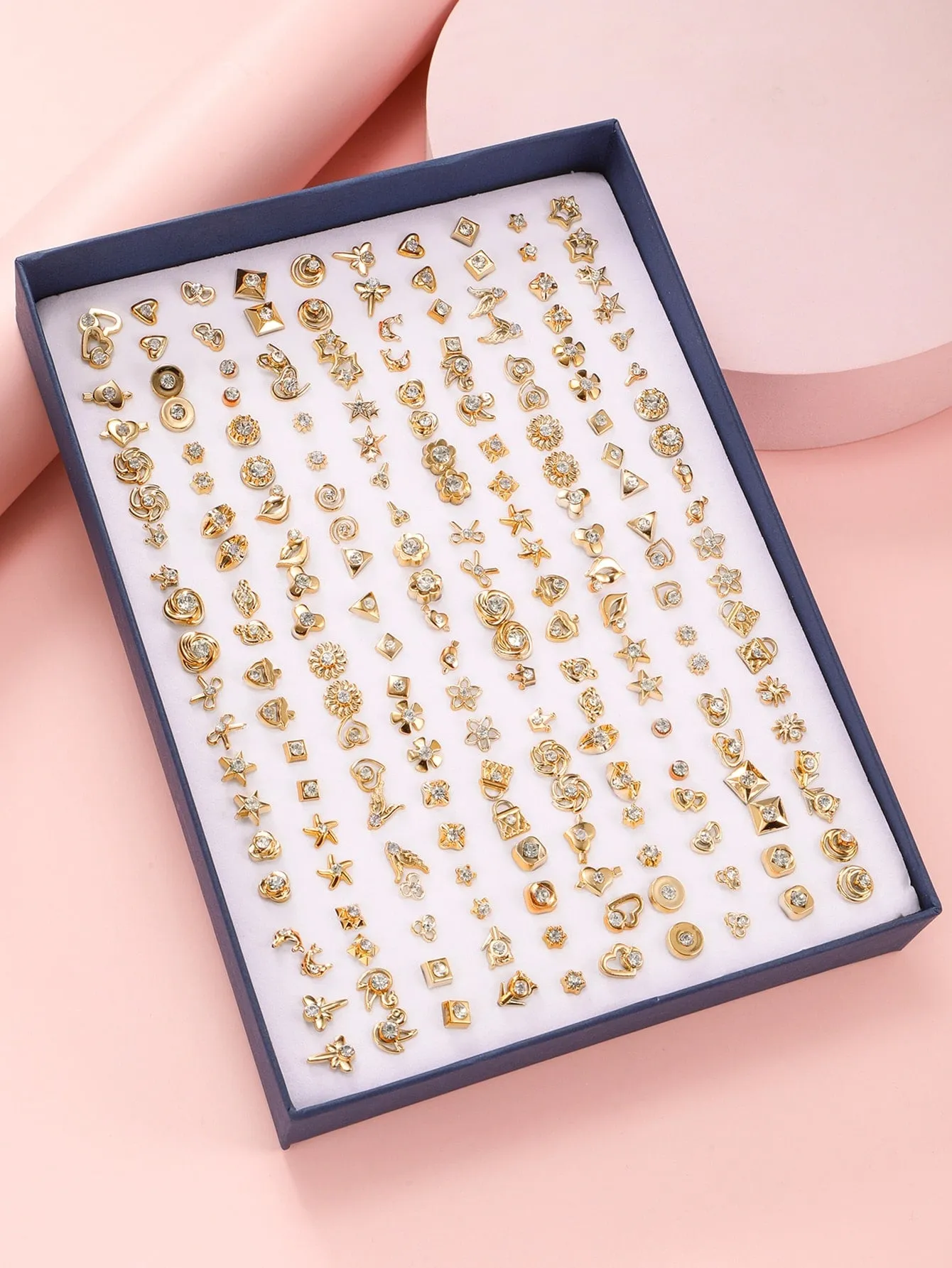 100pairs Girls Random Stud Earrings