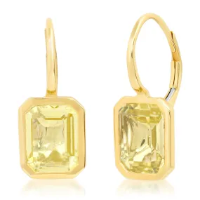 14K YG Lemon Quartz Gypsy Earrings