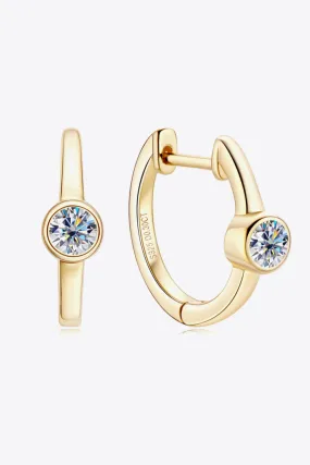 18K Gold-Plated Inlaid Moissanite Huggie Earrings