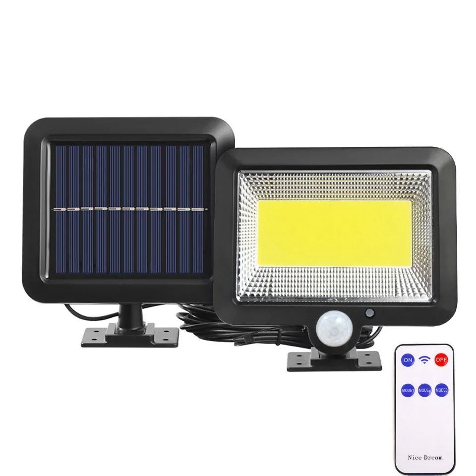 3 Mode Solar Powered LED Lights 100COB/120COB/160COB Waterproof Motion Sensor Wall Light (With remote)