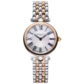 30mm Ladies Art Deco Round Quartz Watch with Plated Rose Gold