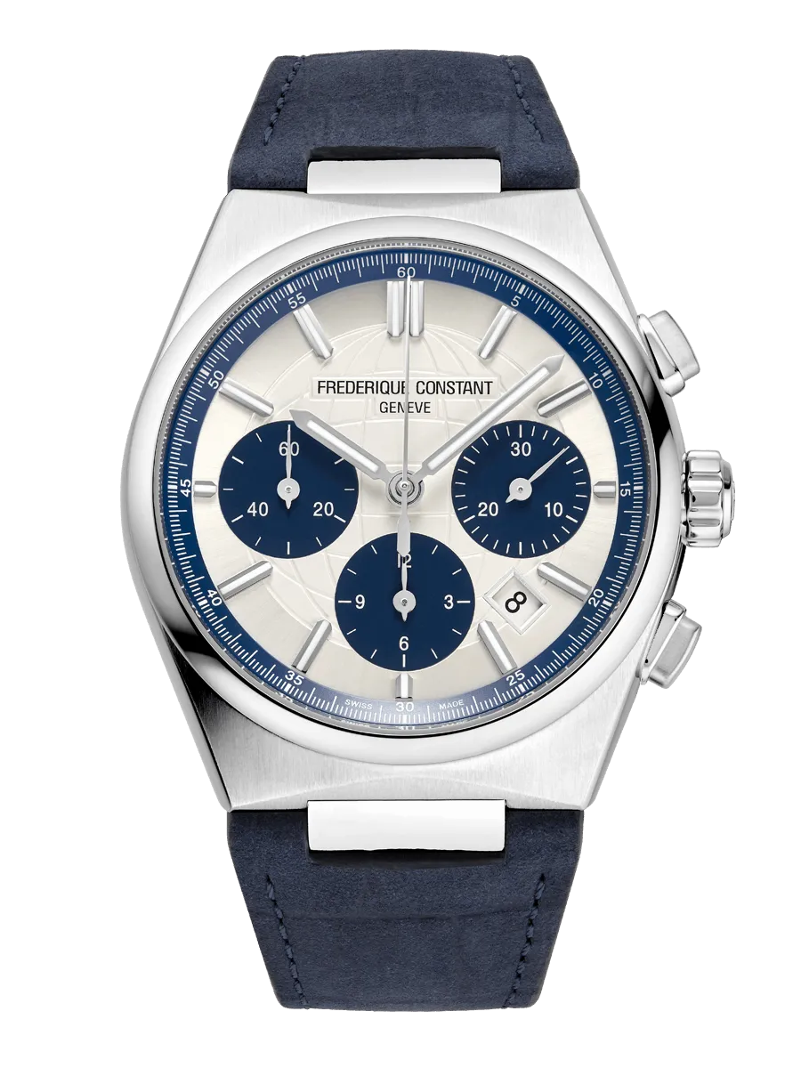 41mm Highlife Chronograph with Blue Crocodile Embossed Strap