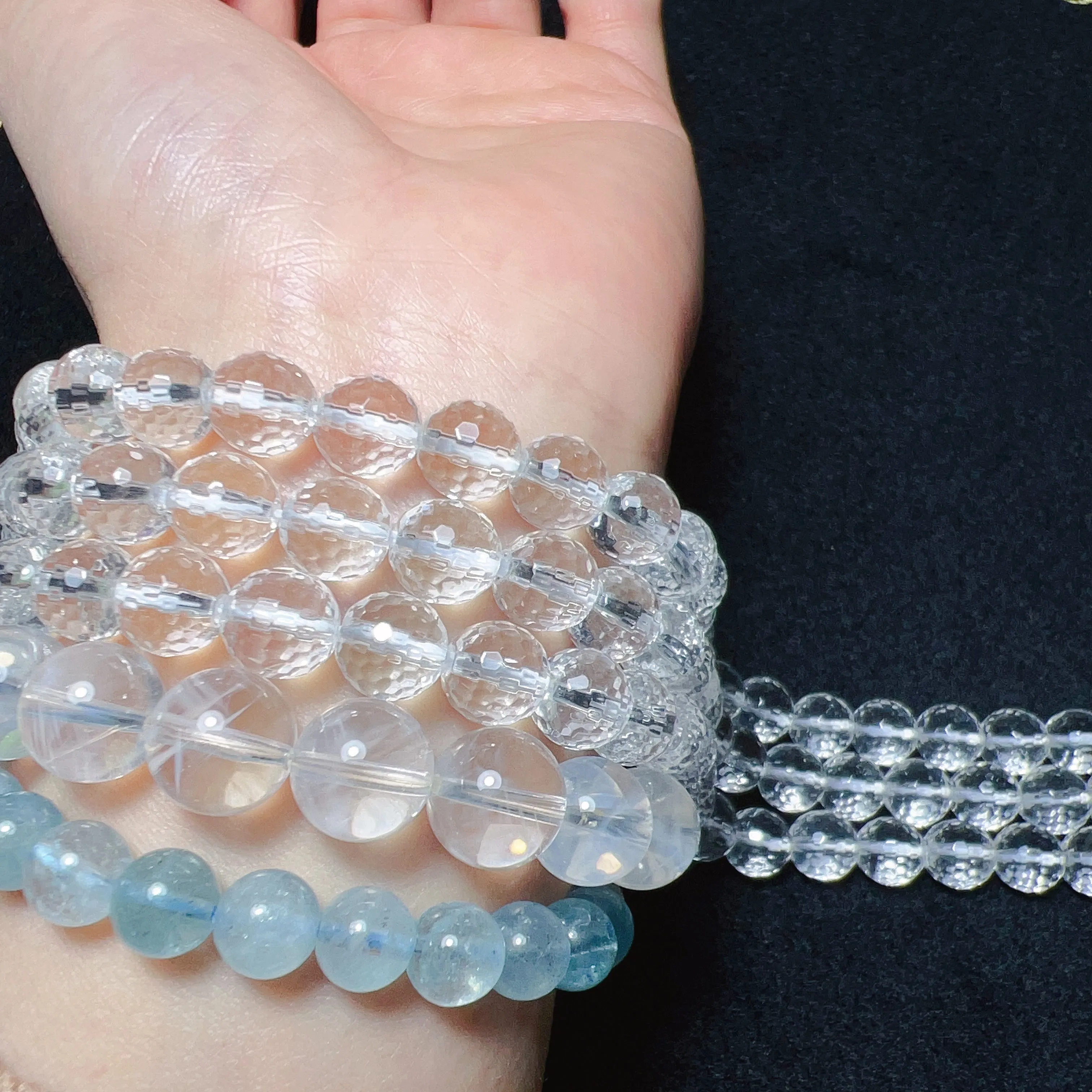 8mm 128-Cut Faceted Clear Quartz Round Bead Strands DIY Jewelry Making Project