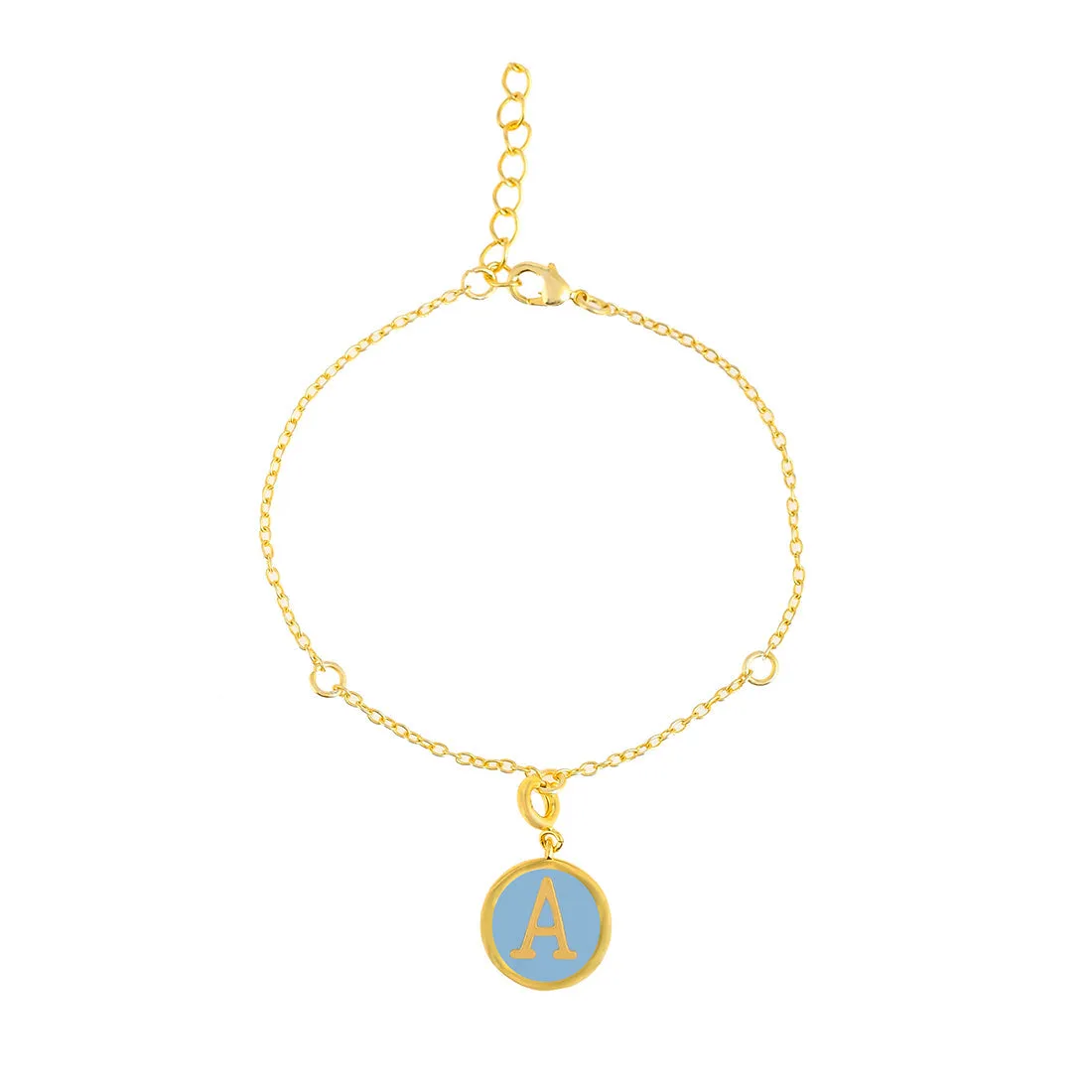 Alphabet A Blue Enamel Charm - Voylla