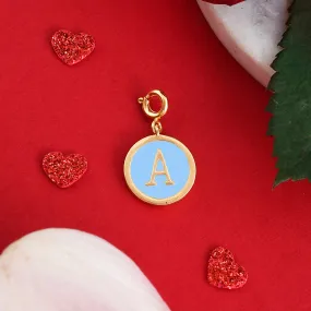 Alphabet A Blue Enamel Charm - Voylla