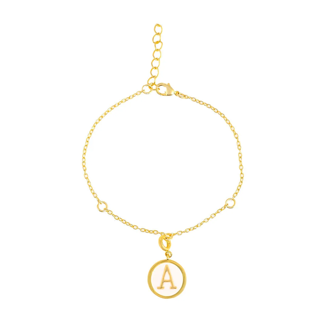 Alphabet A White Enamel Charm - Voylla