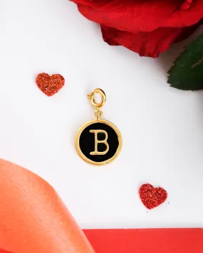 Alphabet B Black Enamel Charm - Voylla