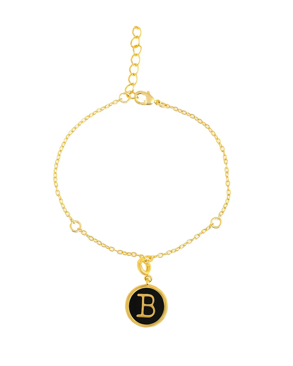 Alphabet B Black Enamel Charm - Voylla