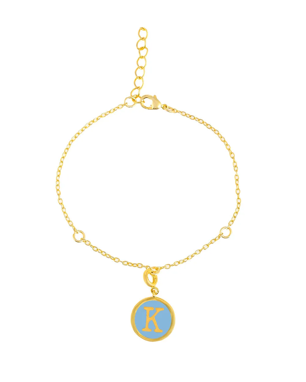 Alphabet K Blue Enamel Charm - Voylla