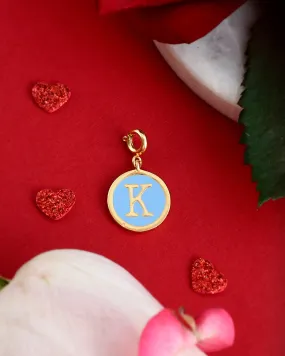 Alphabet K Blue Enamel Charm - Voylla