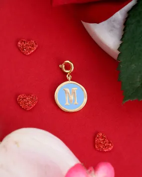 Alphabet M Blue Enamel Charm - Voylla