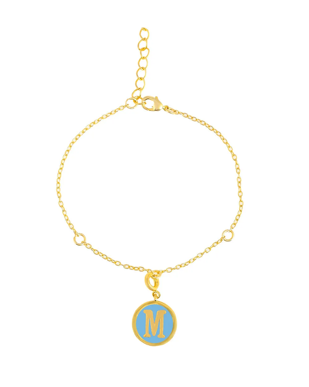 Alphabet M Blue Enamel Charm - Voylla