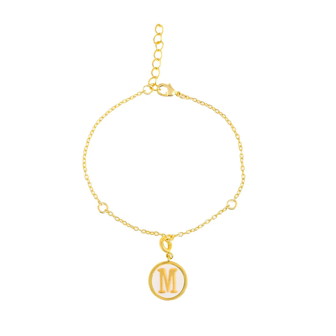 Alphabet M White Enamel Charm - Voylla