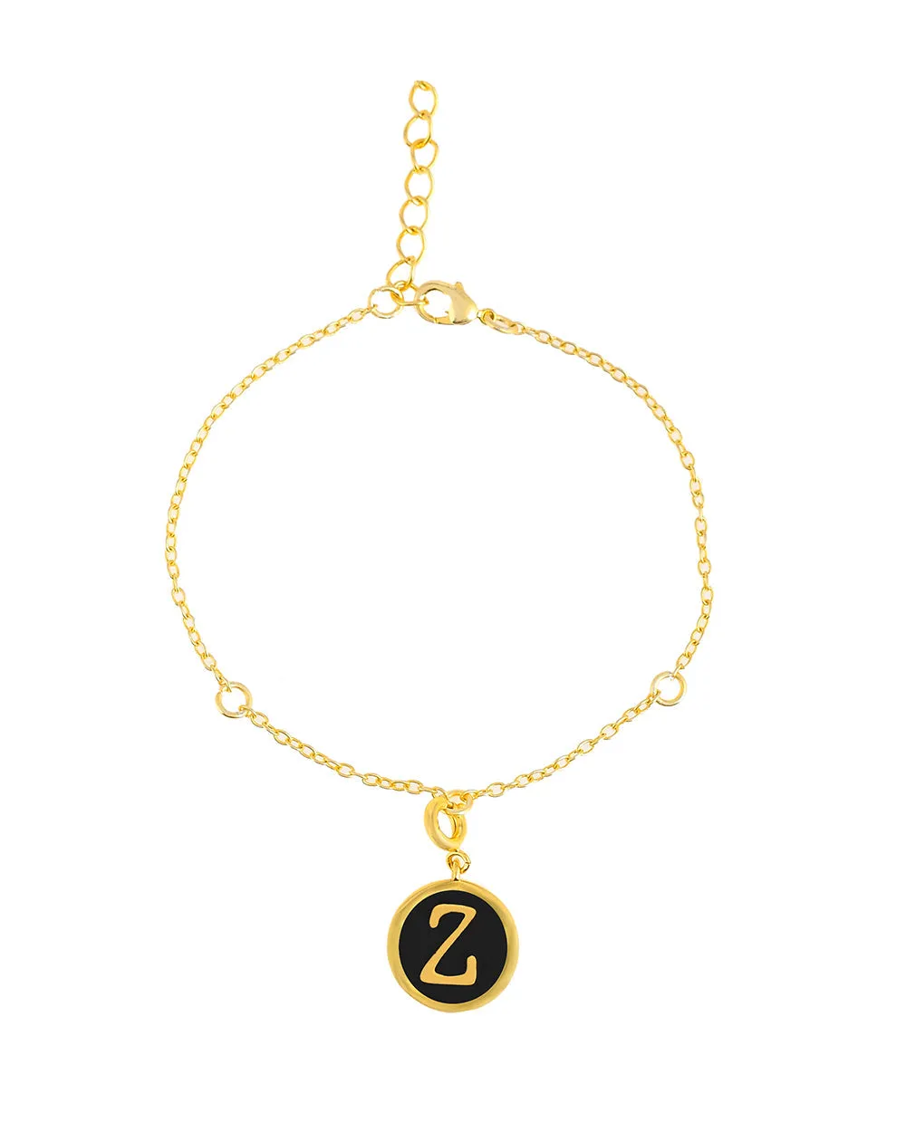 Alphabet Z Black Enamel Charm - Voylla