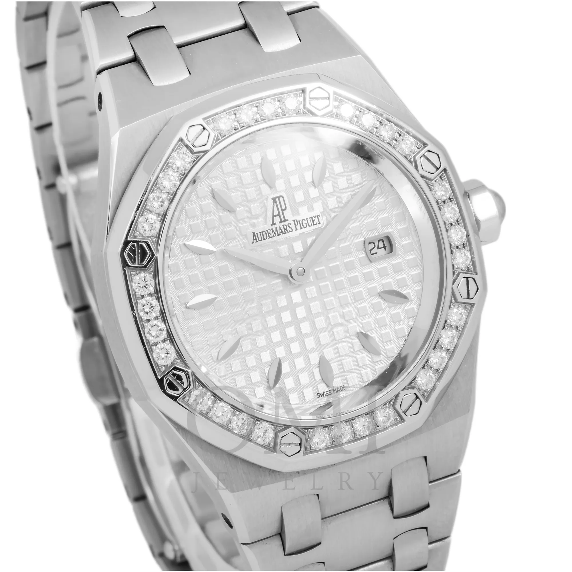 Audemars Piguet Royal Oak Quartz Ladies 33mm Stainless Steel Silver Dial Diamond Bezel 67651ST.ZZ.1261ST.01