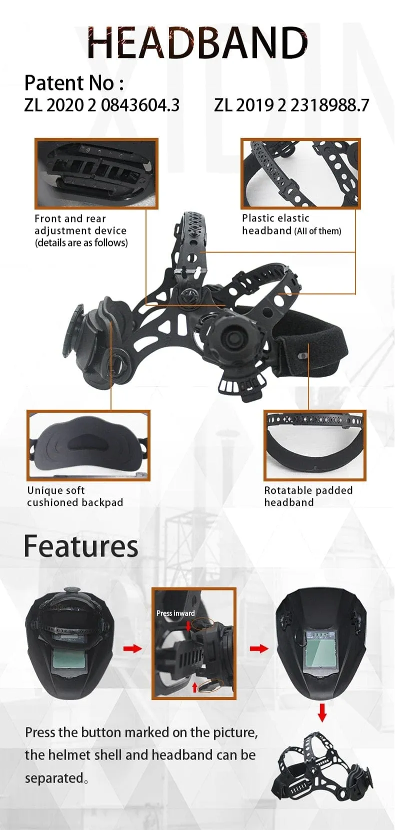 Auto darkening welding helmet/welding mask/MIG MAG TIG True Color/Real Color/4arc sensor/Solar cell (Grand-918I/958I)