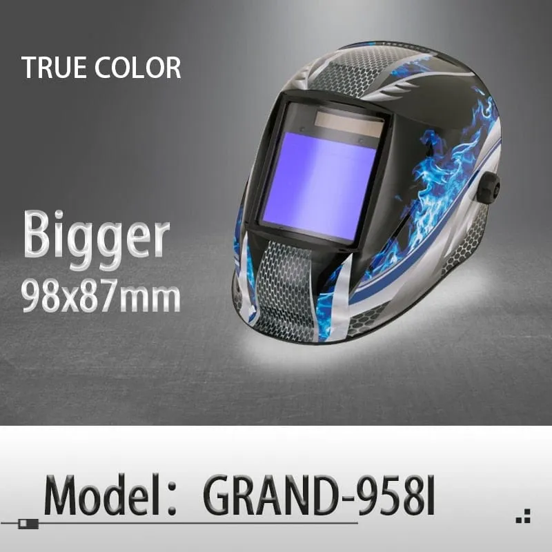 Auto darkening welding helmet/welding mask/MIG MAG TIG True Color/Real Color/4arc sensor/Solar cell (Grand-918I/958I)