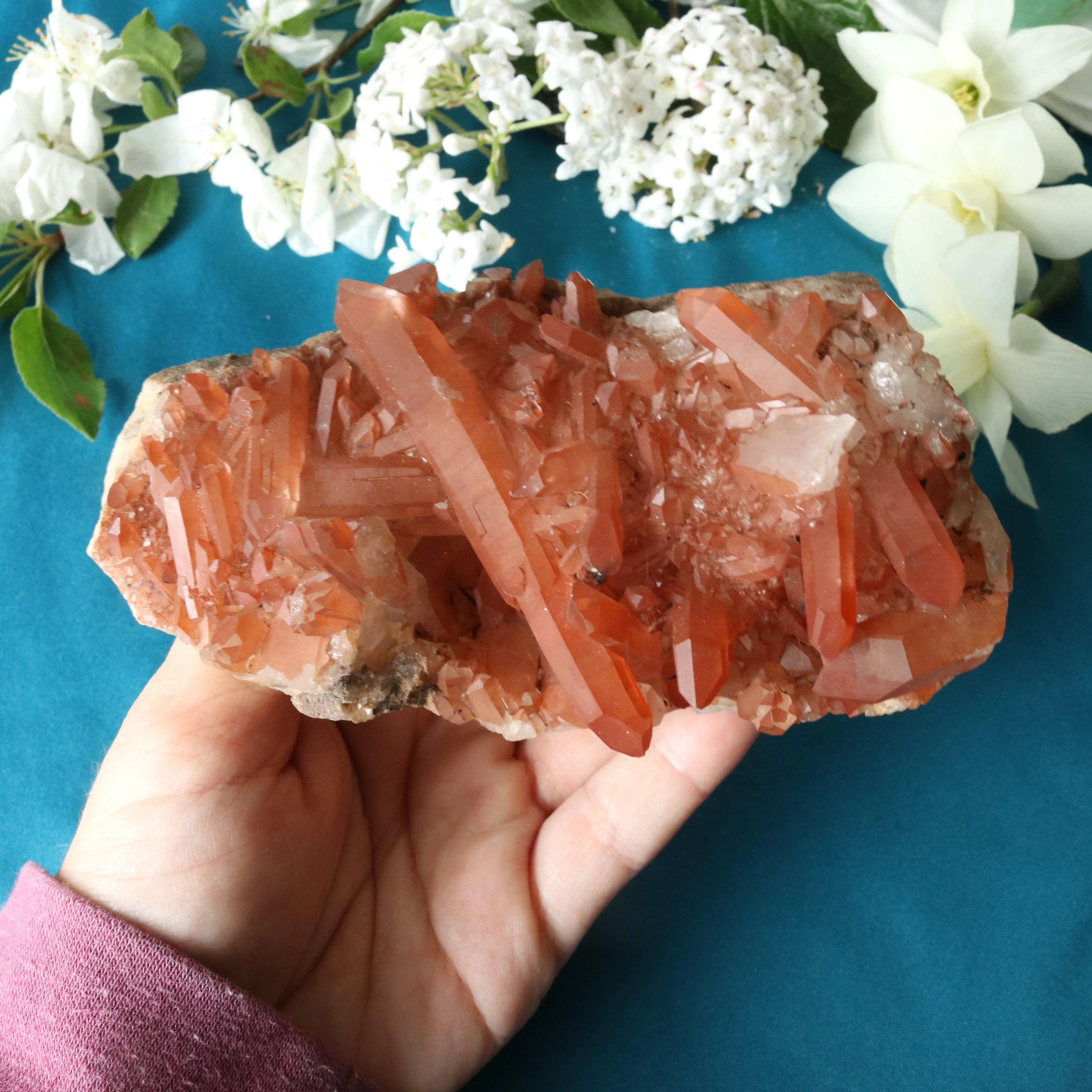 Beautiful Tangerine Quartz Display Cluster ~ Sacral Chakra Activation