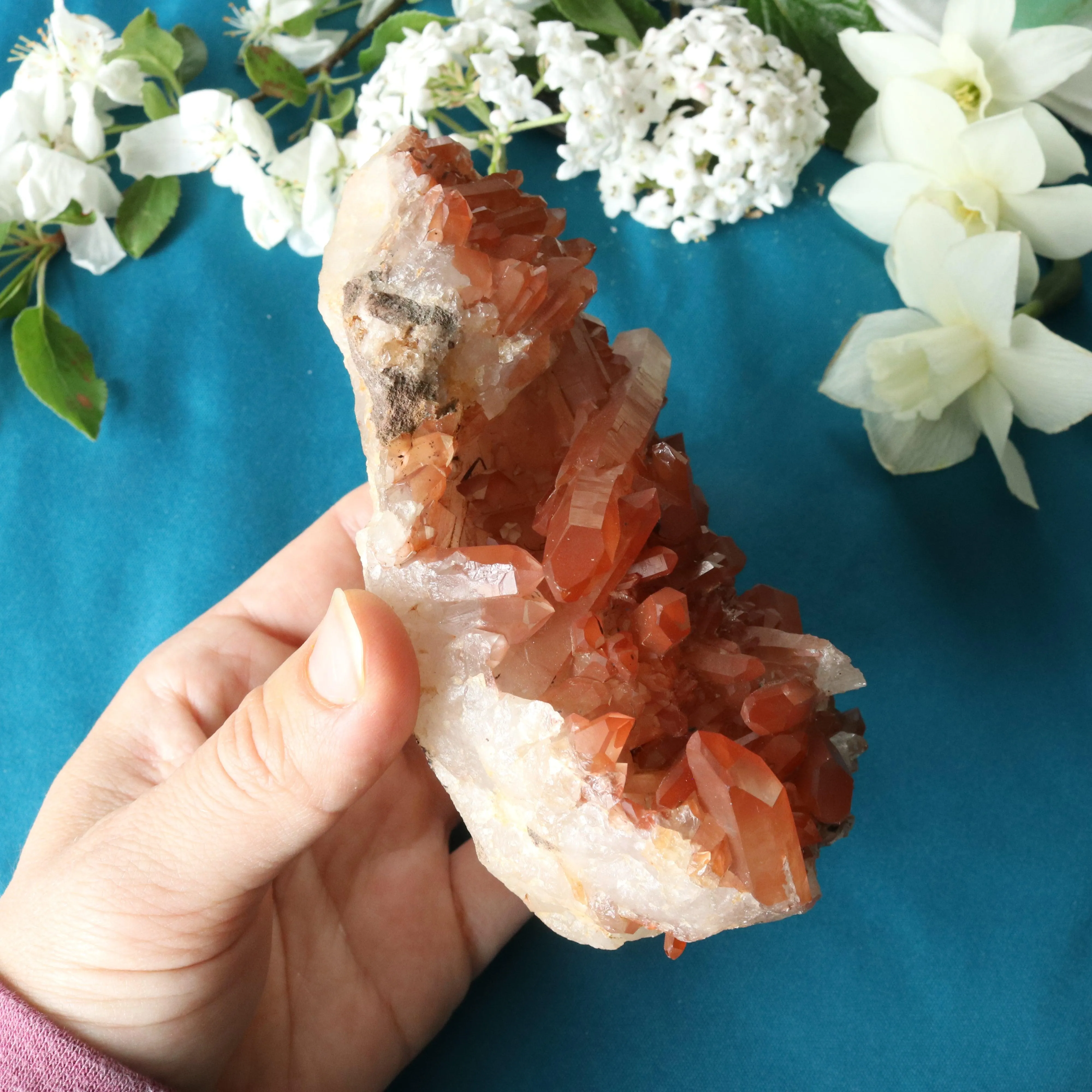 Beautiful Tangerine Quartz Display Cluster ~ Sacral Chakra Activation