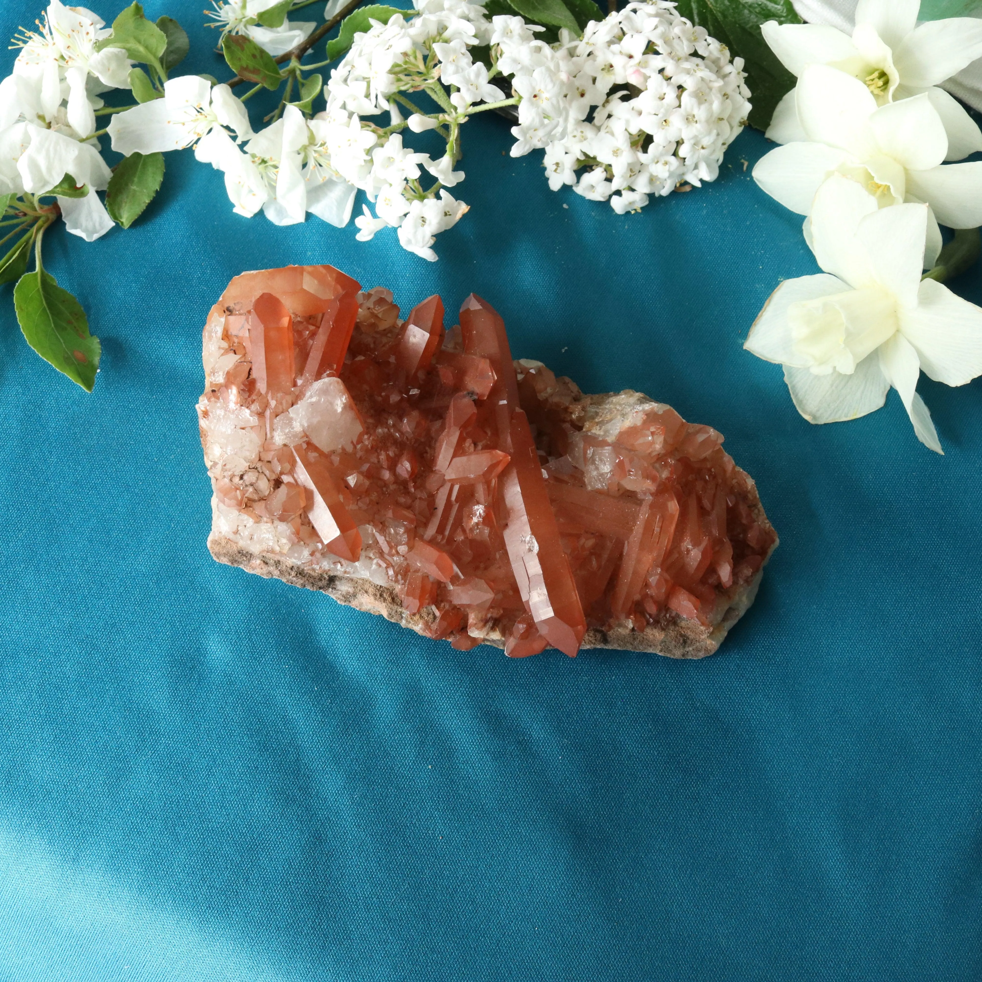 Beautiful Tangerine Quartz Display Cluster ~ Sacral Chakra Activation