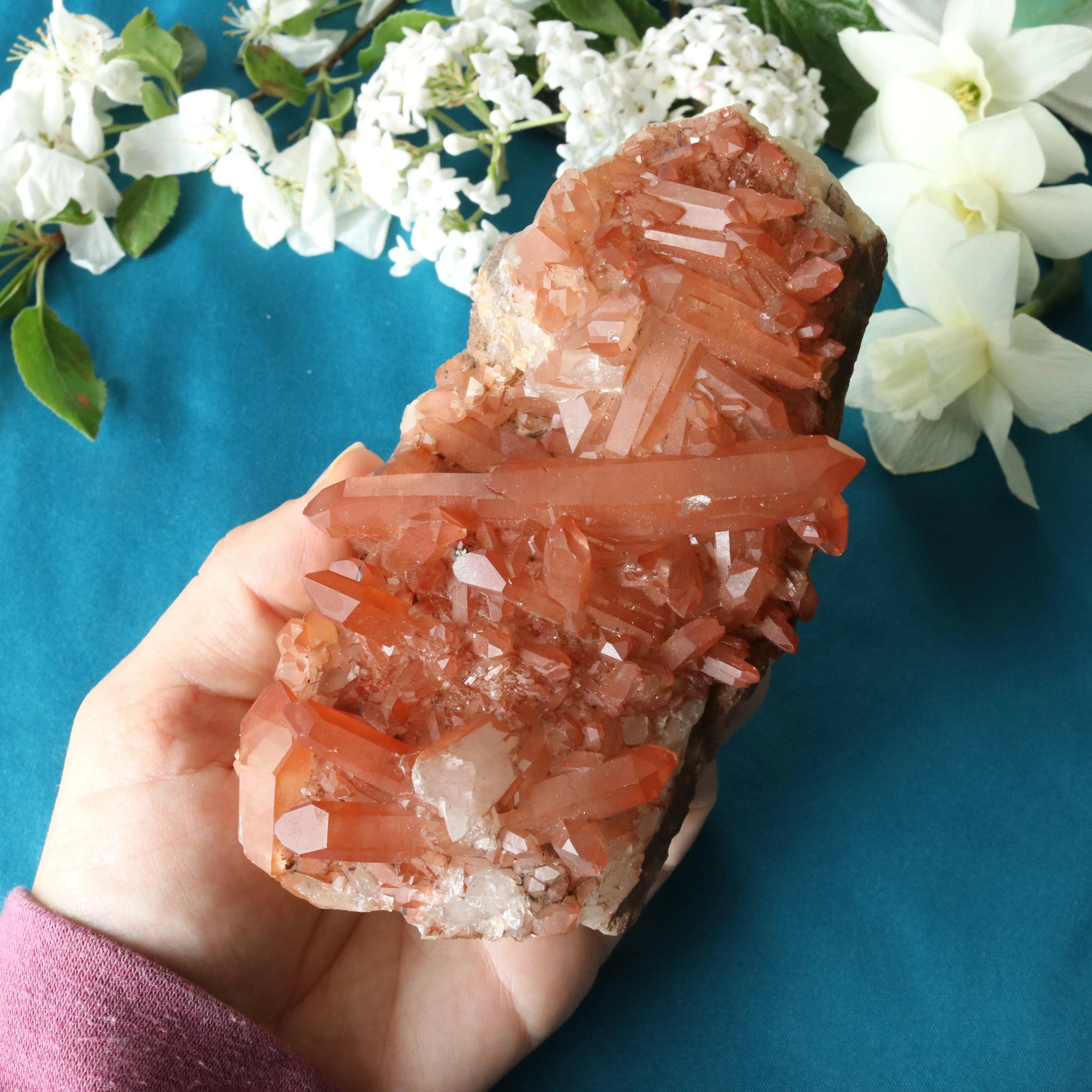 Beautiful Tangerine Quartz Display Cluster ~ Sacral Chakra Activation