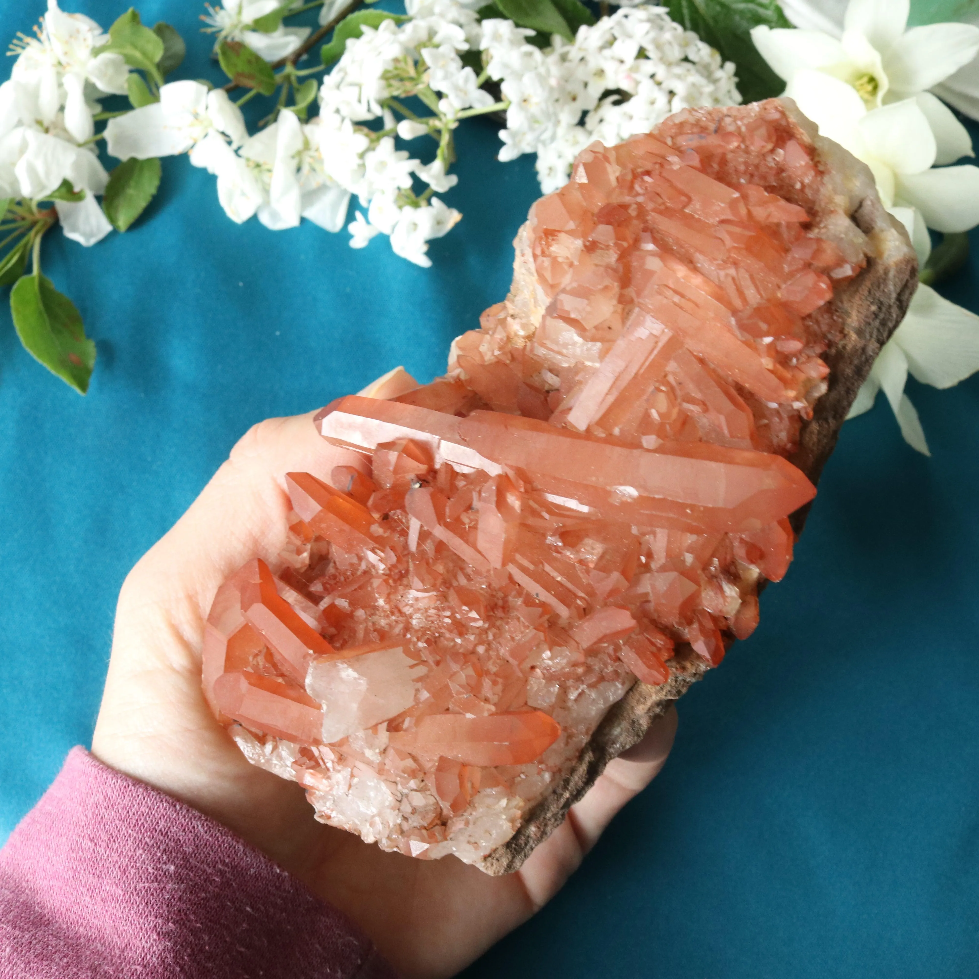 Beautiful Tangerine Quartz Display Cluster ~ Sacral Chakra Activation