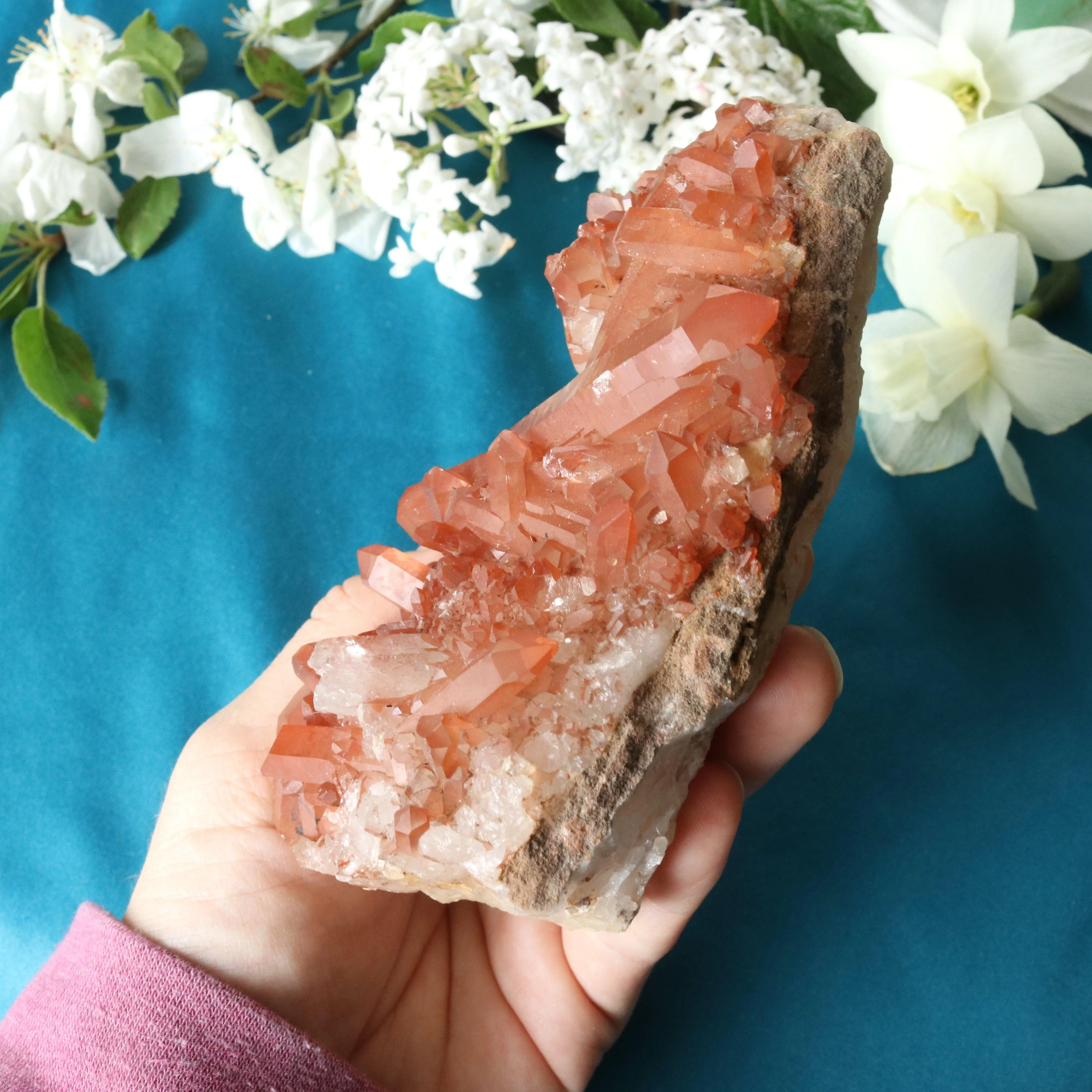 Beautiful Tangerine Quartz Display Cluster ~ Sacral Chakra Activation