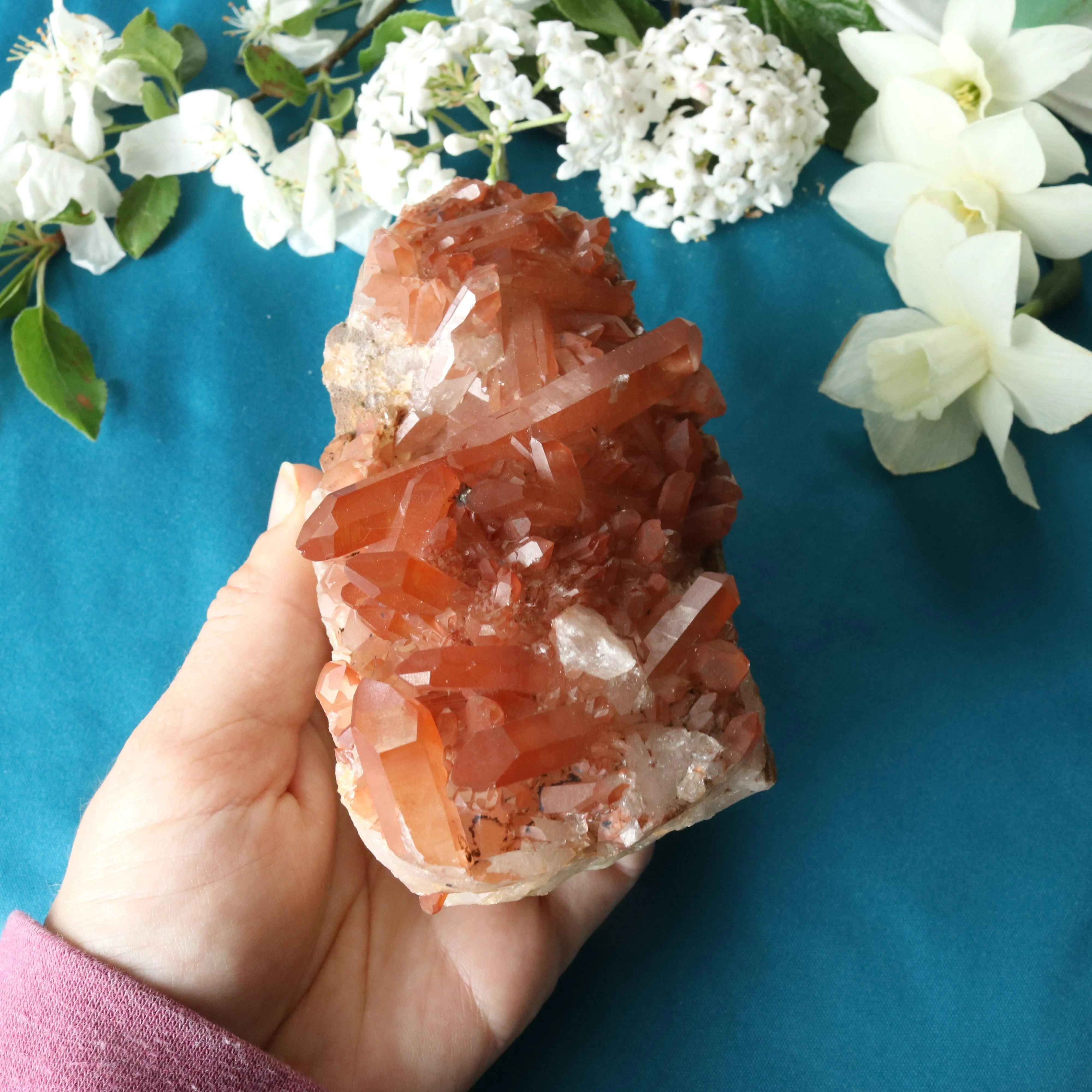 Beautiful Tangerine Quartz Display Cluster ~ Sacral Chakra Activation