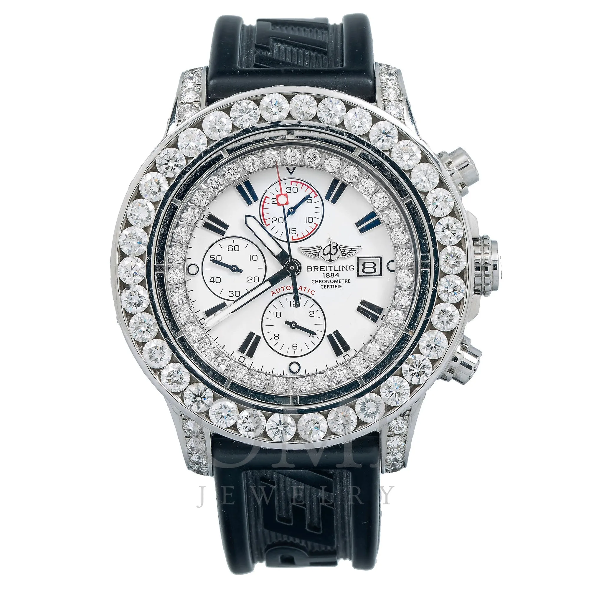 Breitling Super Avenger A13370 48MM White Diamond Dial And Bezel