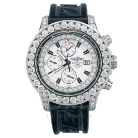 Breitling Super Avenger A13370 48MM White Diamond Dial And Bezel