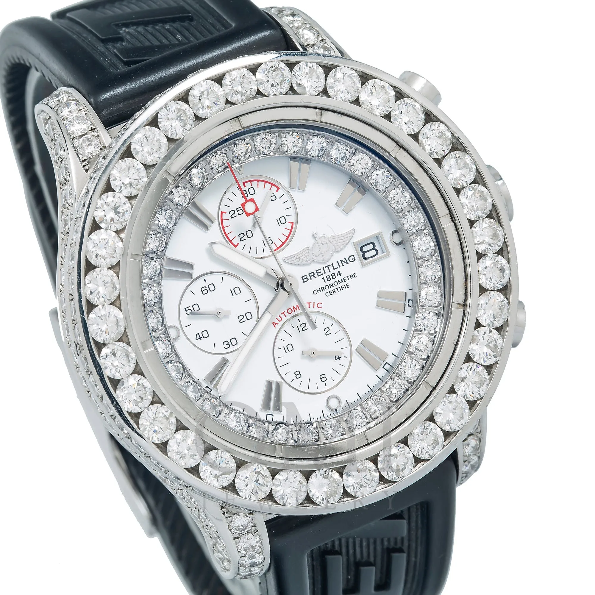 Breitling Super Avenger A13370 48MM White Diamond Dial And Bezel