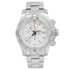 Breitling Super Avenger II A13371 48MM White Dial With Stainless Steel Bracelet