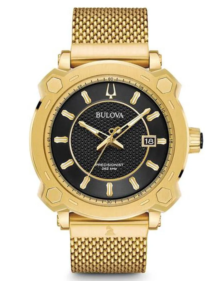 Bulova Mens Special GRAMMY Edition Precisionist Watch - Gold-Tone -Mesh Bracelet