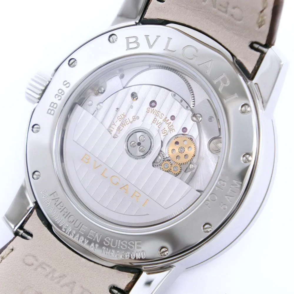 BVLGARI Watches Mechanical Automatic BB39WSLD Stainless Steel , Leather Silver Bulgari Bulgari Silver dial mens Used Authentic