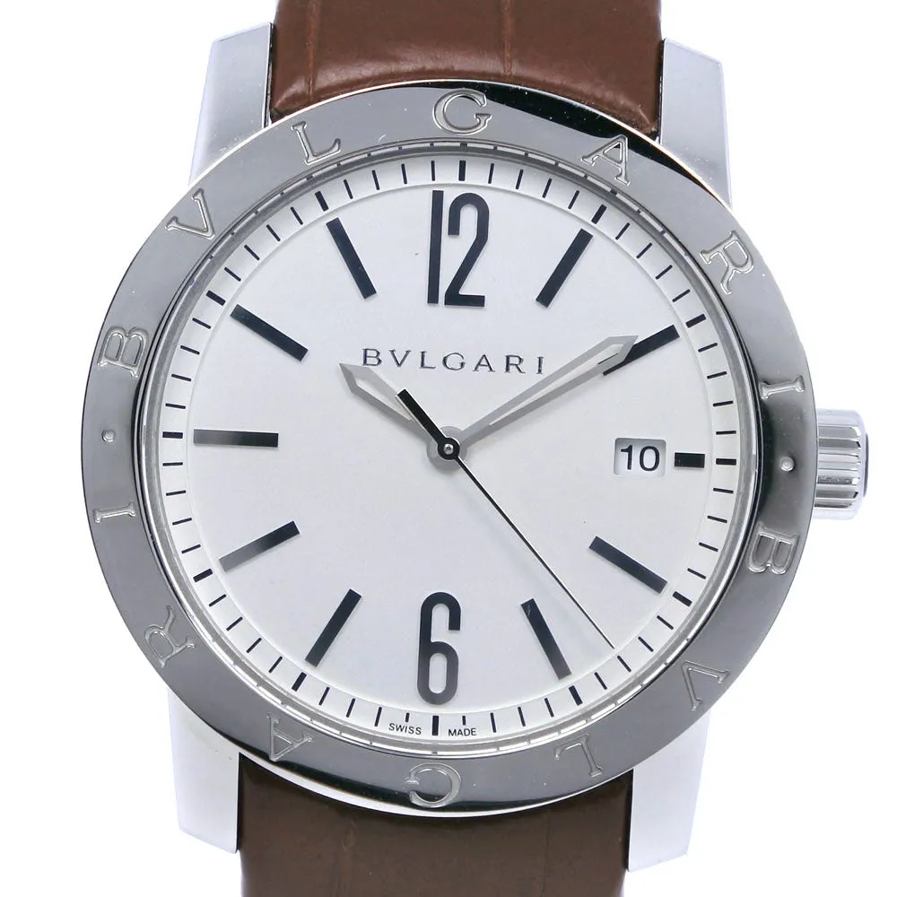 BVLGARI Watches Mechanical Automatic BB39WSLD Stainless Steel , Leather Silver Bulgari Bulgari Silver dial mens Used Authentic