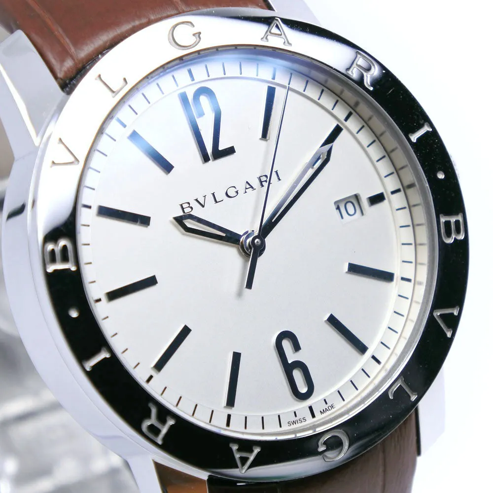 BVLGARI Watches Mechanical Automatic BB39WSLD Stainless Steel , Leather Silver Bulgari Bulgari Silver dial mens Used Authentic