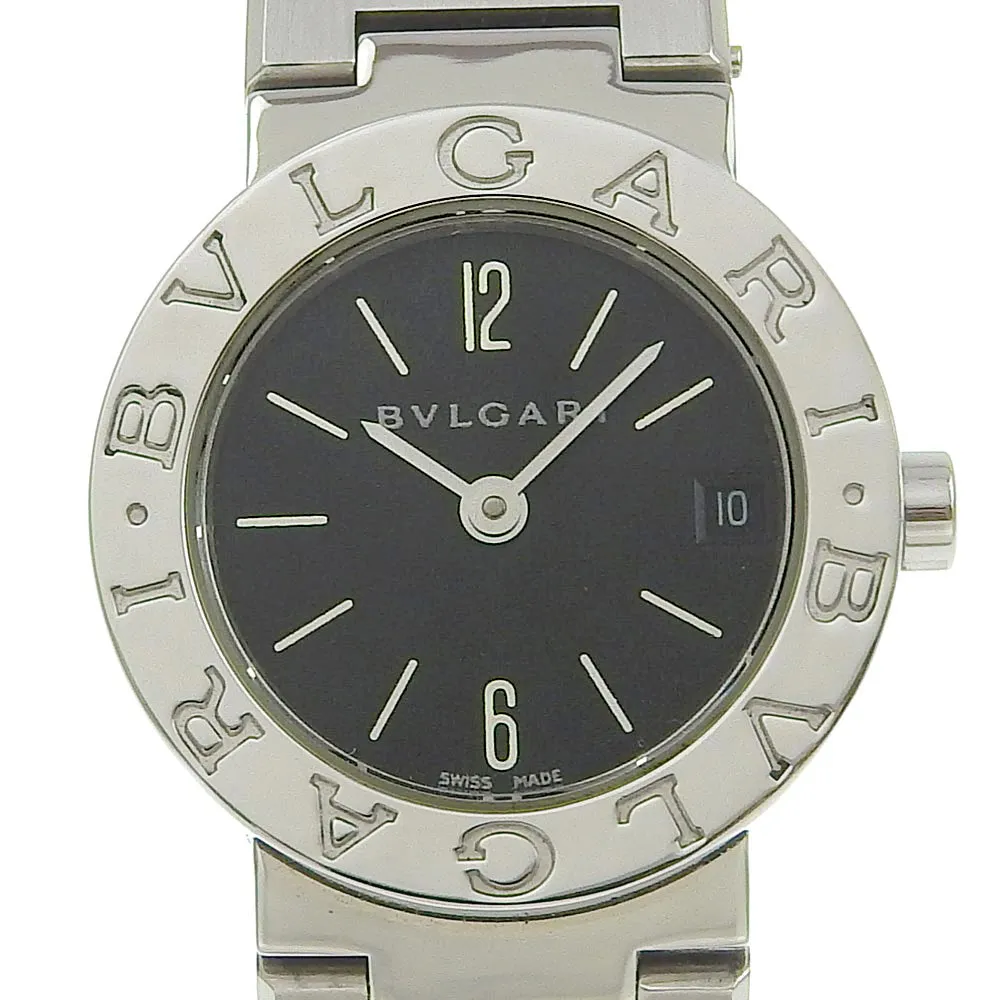 BVLGARI Watches Quartz BB23SS Stainless Steel Silver Bulgari Bulgari black dial Women Used Authentic