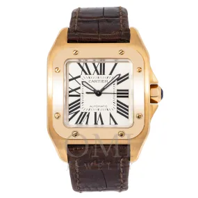 CARTIER SANTOS DE CARTIER WGSA0019 39.8MM WHITE DIAL WITH LEATHER  BRACELET