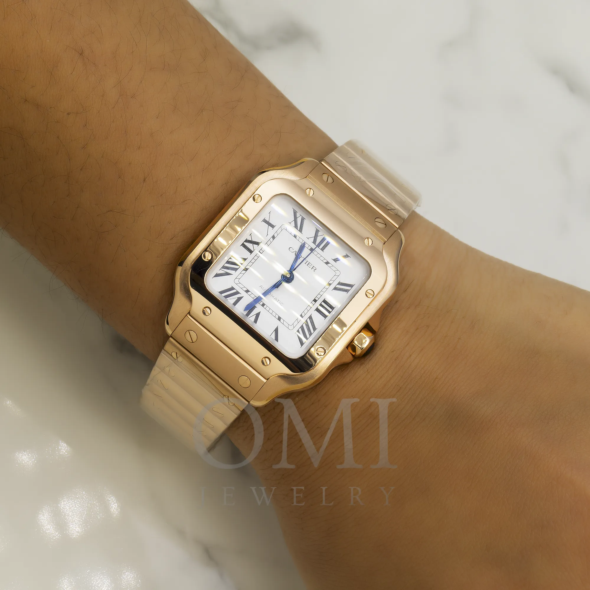 CARTIER SANTOS DE CARTIER WGSA0029 39.8MM WHITE DIAL WITH YELLOW GOLD BRACELET