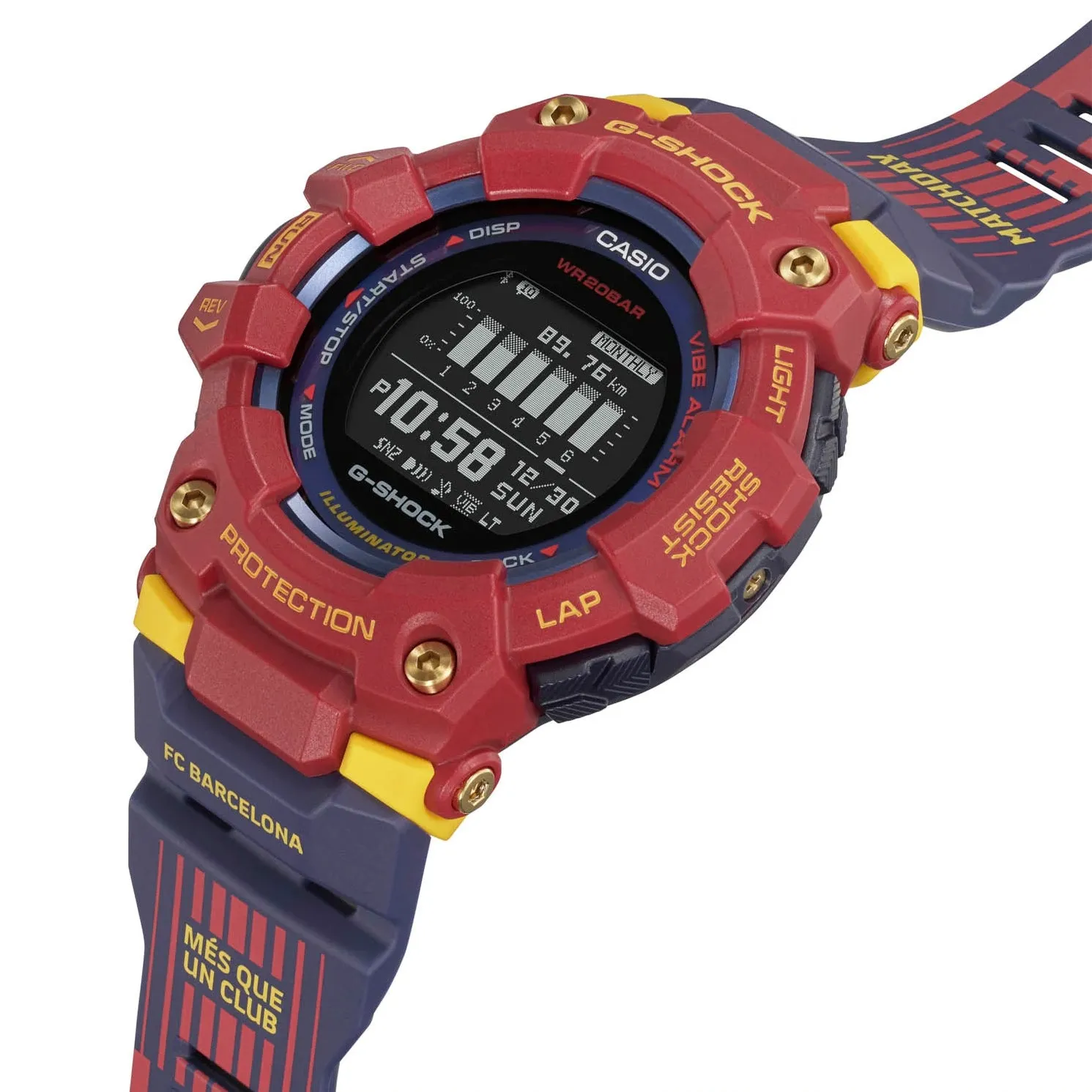 CASIO G-Shock GBD100BAR-4 Matchday Barcelona Football Watch Power Trainer