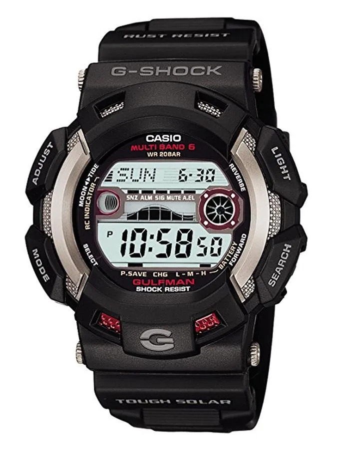 Casio G-Shock Multi-Band Atomic Gulfman Watch - Black - Moon/Tide Graph - 200M