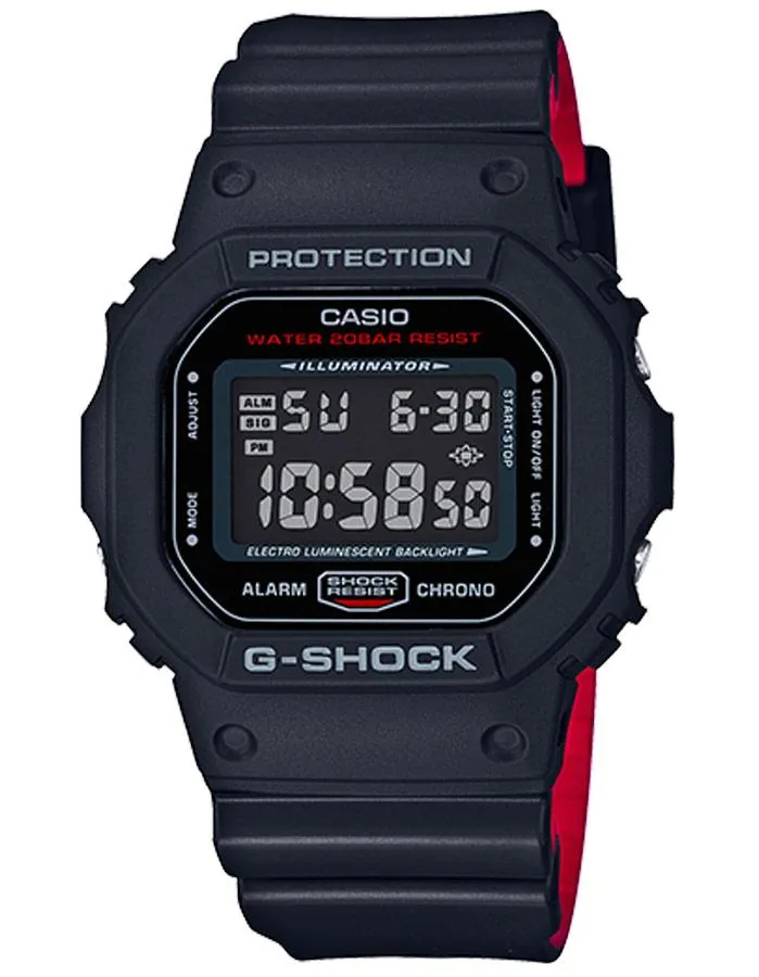 Casio G-Shock Trending Black X Red Heritage Series - Negative Digital Display