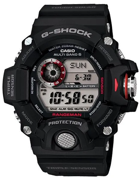 Casio Master of G - G-Shock Mens Rangeman Watch - Triple Sensor - Black