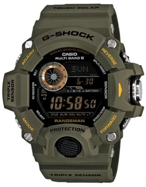 Casio Master of G - G-Shock Mens Rangeman Watch - Triple Sensor - Military Olive