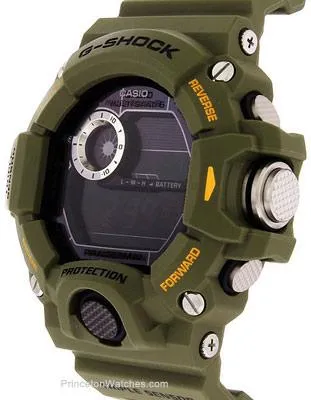 Casio Master of G - G-Shock Mens Rangeman Watch - Triple Sensor - Military Olive