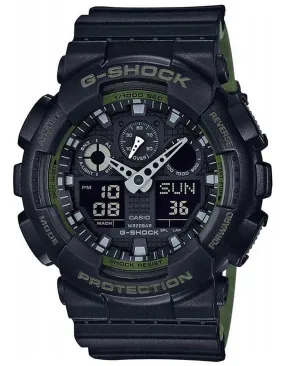 Casio Mens G-Shock Layered Band Series - Black & Green - Magnetic Resistant