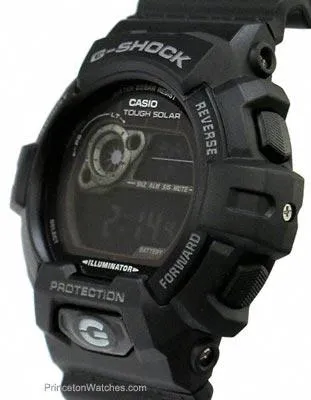 Casio Mens G-Shock XL Solar - Black Band - Digital Display - World Time - Alarm