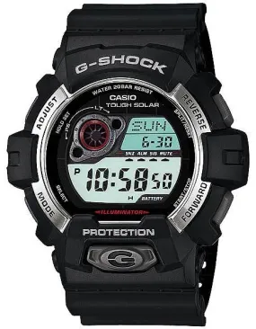 Casio Mens G-Shock XL Solar - Black Band - Digital Display - World Time - Alarm