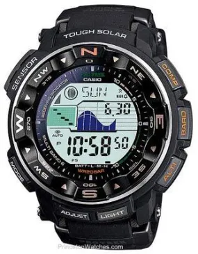 Casio Mens Pro-Trek Solar Multi-Band 6 Atomic - ABC - Orange Accents - 5 Alarms